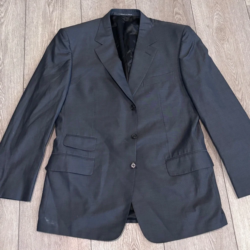 Gucci Blazer Mens 44 Grey 100% Cotton 3-Button Made in Italy Sport Coat Jacket